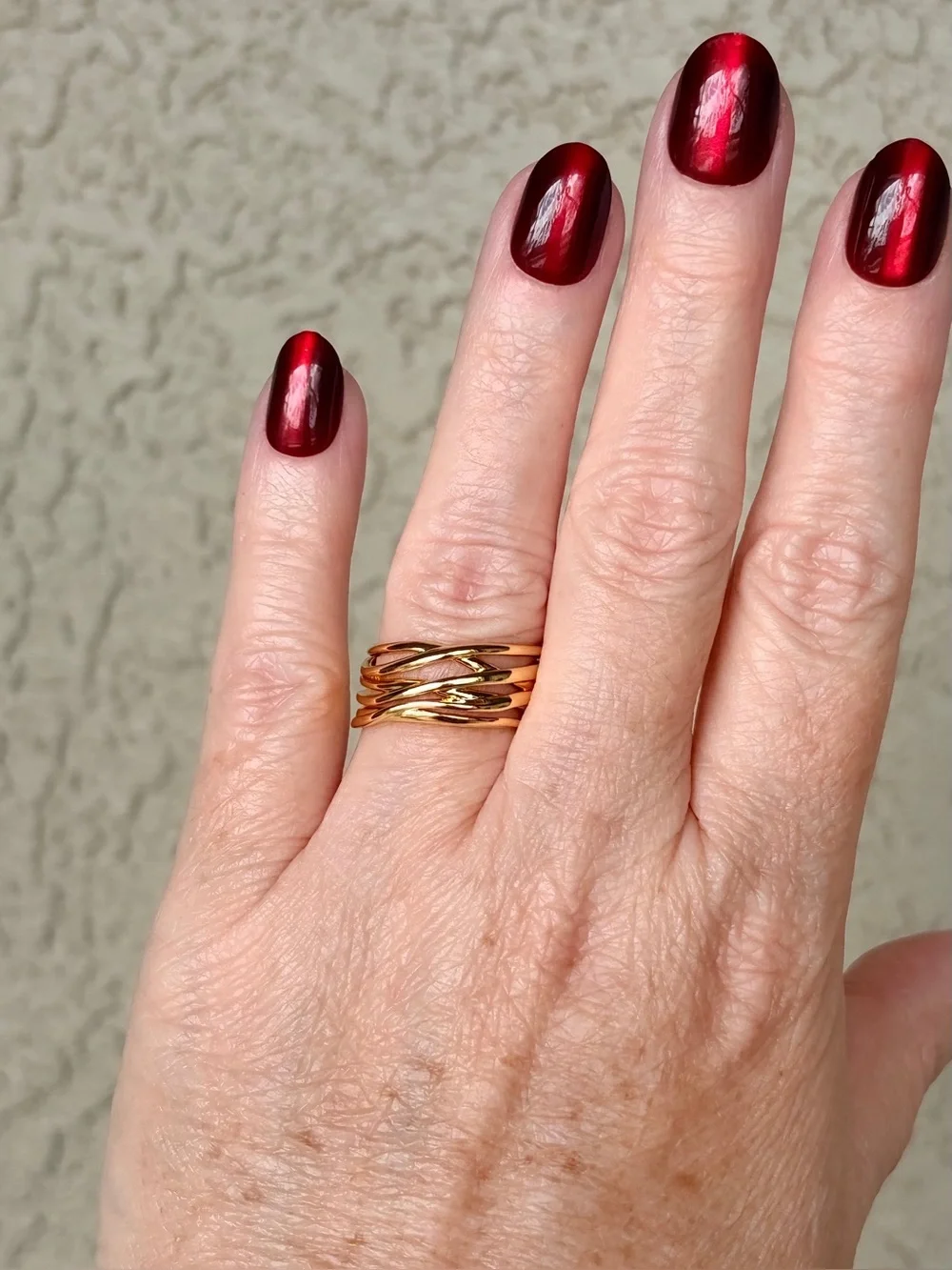 925 Sterling With Gold Overlay Interlock Stackable Ring